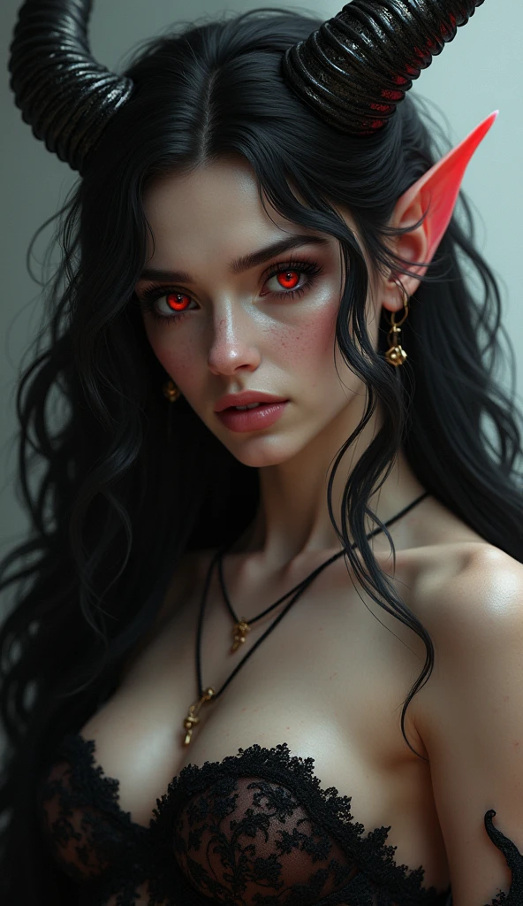 A young drow girl, 18 years-old, drow, elf ears, long pointy ears, ruby red eyes, blue skin, blue complexion, raven hair, pretty, natural beauty, wearing linen undergarments, posing in a steamy sulfuric hot spring, an illustrated movie poster, hand-drawn, full color, hard shadows, graphite shading, stencil marks, airbrushed acrylic paint, masterpiece, in the style of Rockstar Games