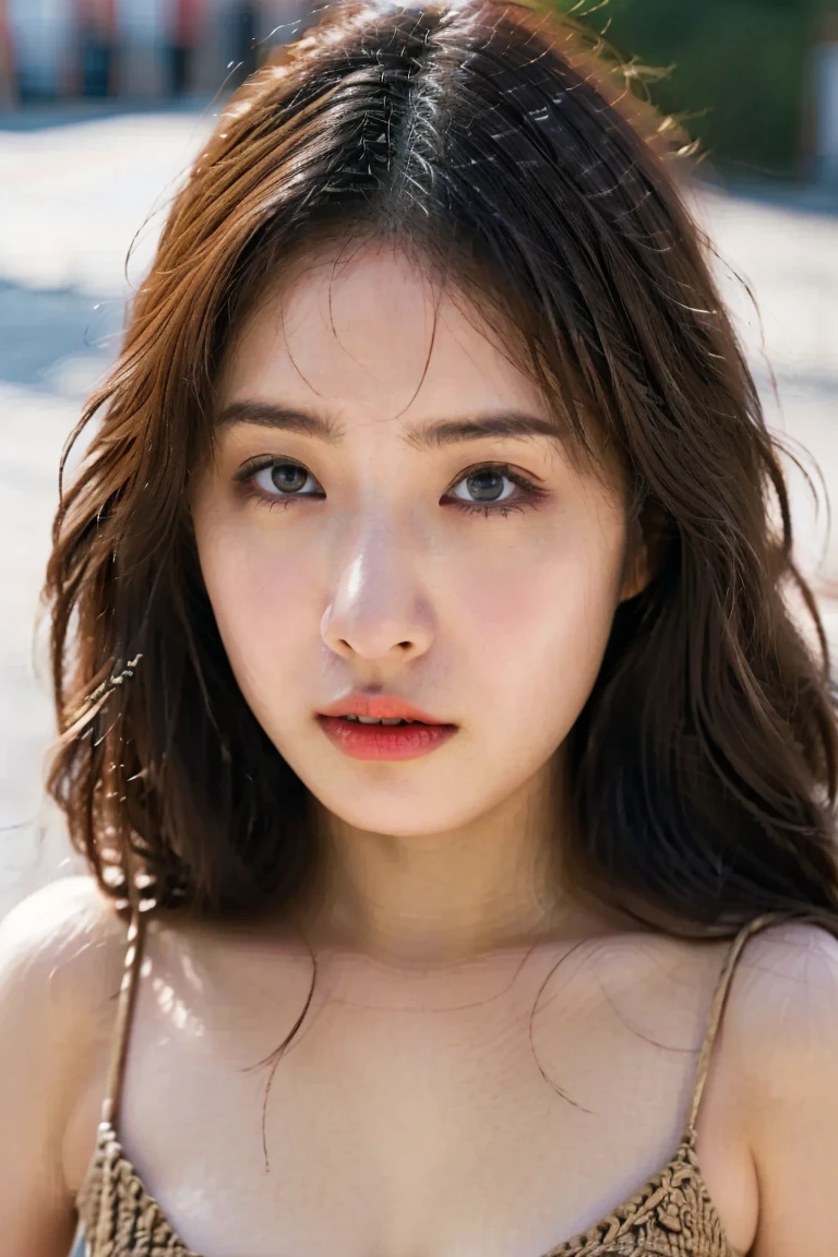 ((Genuineライティング、Highest quality、8k、masterpiece:1.3))、8k、Clear focus:1.2、Browsing Caution、(nude:1.5)、((Genuine)) 、((Genuine light、Highest quality) )、Model body type:1.4、(Dark brown hair、outside:1.8)、Dark brown eyes、Long Hair、Resort、At Nangoku Hotel、(24-years-old:1.3)、Highly detailed face、Beautiful Eyes、double eyelid、necklace、Put your hair over one eye、High heels、eyeliner、Please comb your hair、Blue sea view、liberation、Model pose、、(nsfw:1.3)