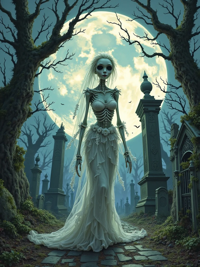Living Corpse Bride, with the appearance of tim burton
