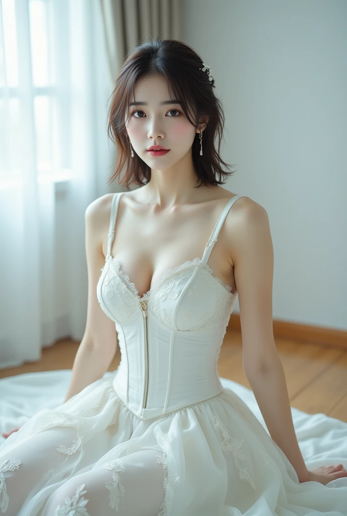 ((Tabletop:1.4, highest quality)), (Realistic photos:1.4),
((1 girl)), (Adorable Idol), (dream-like),
(超High resolution:1.2), Very delicate and beautiful, wonderful, Very detailed CG Unity 8k wallpaper, Very detailed, High resolution,
Soft Light, Beautiful detailed girl, Very detailedな目と顔, Beautiful and detailed nose, Beautiful and detailed,
(Wearing a white ballet costume, Long Skirt:1.3),
Cinema Lighting, Perfect Anatomy, Slender body,
(I'm dancing ballet:1.3), (Beauty like a Degas painting),
Cowboy Shot, (Serious face)