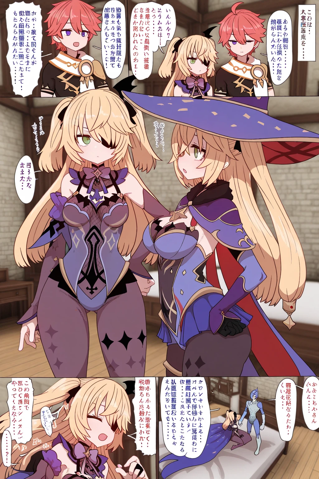 masterpiece, best quality, 3 girls, variety of hairstyles, high fantasy costume, ((white background)), full body, multiple views, succubus, dragon horn, cleavage, thong, leotard, thigh high, long sleeves, crop top,