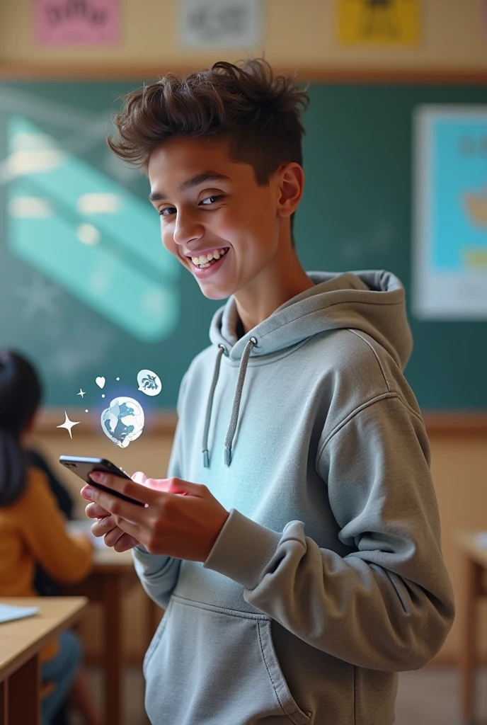 Image of a boy holding the high-quality and unique Wi-Fi symbol