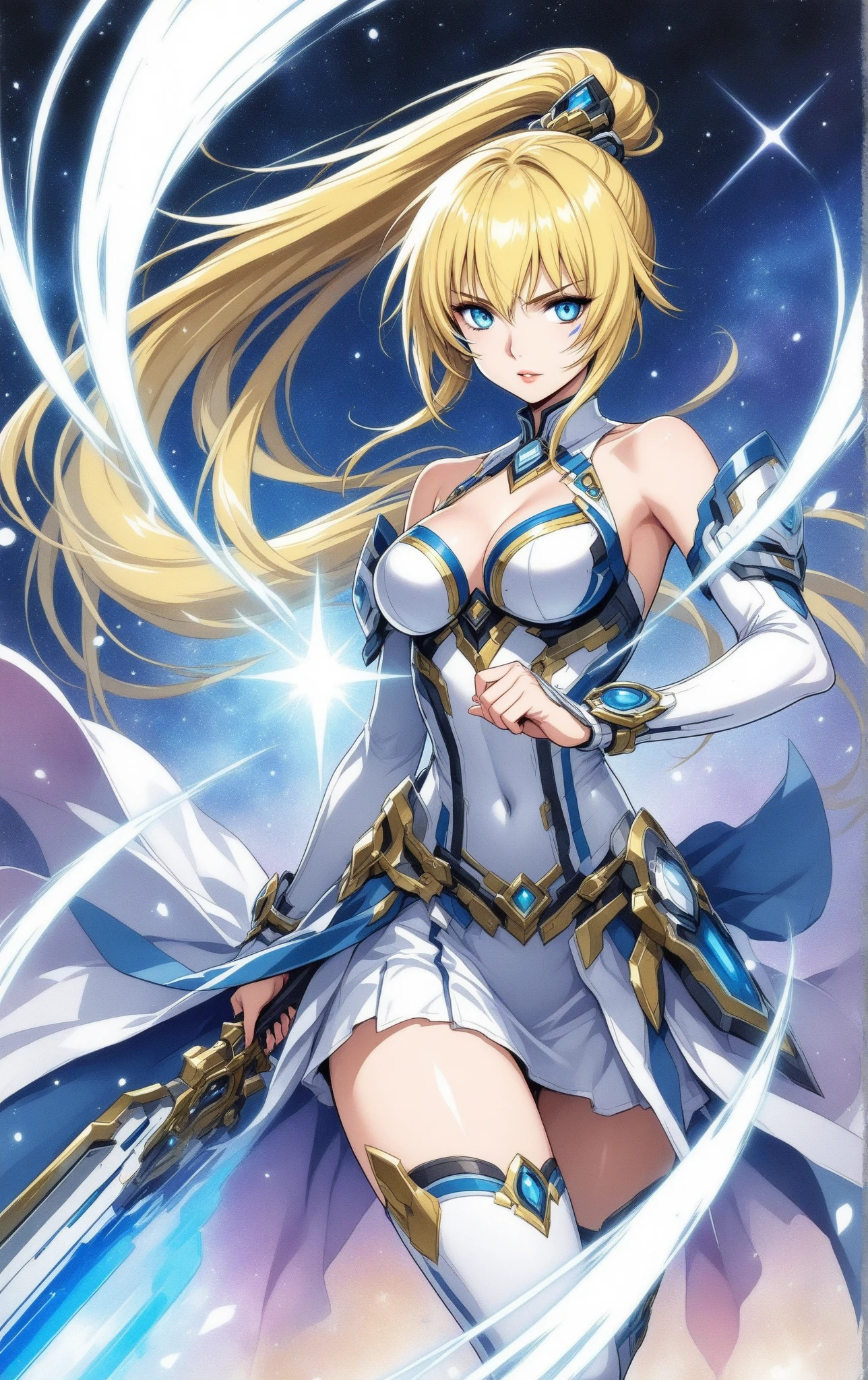 Highest quality,Highest Resolution,A beautiful metallic girl like Tsubasa Kazanari from Symphogear,