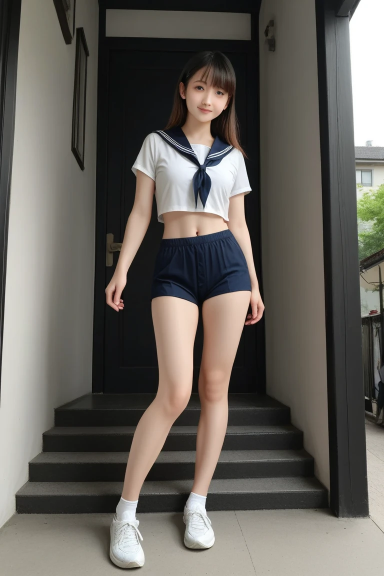 Sailor suit uniform high school student Very delicate and beautiful School sexy White loose socks machine Erotic Gal
