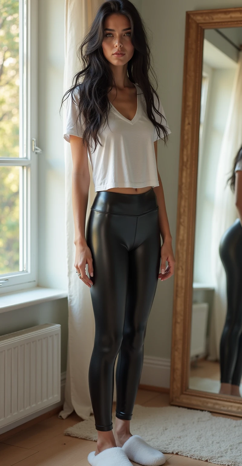 A strong beautyful 30yo muscular girls in color sheer ultra thin smooth lycra leggings,various colors,Italian,Spanish,abs,strong body,1girls,1_girls,full body,muscular,strong,full muscular strong legs,on the countryside road,sneakers,dark hair,braid,expressive beautiful frightened eyes,simple smooth sheer glossy transparent ultra tight color tights,high waist line,nylon spandex leggings with transparent top,solid color sheer smooth shiny ultra stretchy leggings and top,seamless ultra thin shiny satin-spandex leggings,the leggings have tight very narrow waist band and mid-calf length,no panties,no bra,narrow chest,very small breasts,protruding nipples,cameltoe,wide thighs,full calves,full muscular legs,full hips,female bodybuilder figure,plus size,the clothing fits like second skin,ultra smooth shiny leggings look like bodypaint,lycra,spandex,nylon,biflex,sheer extra-thin extra-stretchy transparent fabric,no wrinkles or folds is visible on the fabric,ultra realistic image,ultra realistic detailed skin,hyperrealistic sharp image,16K,other people wearing casual clothes,full body shot,waist level shot,detailed background,front view).,h4n3n, perfect haor ,one ponytail hairs