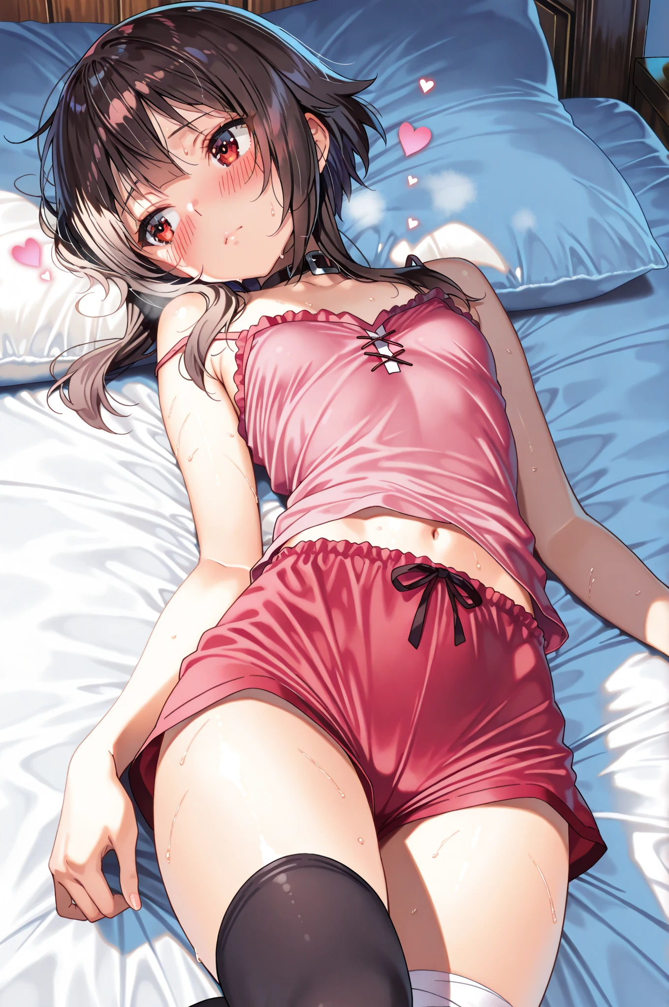 And soul、Stickers、1 beautiful 3 year old girl、a bit、(((Baby Face:1.85、Baby Face:1.85、Baby Face:1.85、Ultra-flat breasts、Pink nightgown、Sleep on your back、Ultra-flat breasts乳首:1.85、A loving smile、Ultra-flat breasts:1.85、Short length、short hair、Extend your arms and thrust them forward)))、blush、Sleeping together、Ultra-flat breastsの乳首、Twin tails、Baby Face、Baby Face、Baby Face、Short length、Short length、Short length、Ultra-flat chest、Ultra-flat chest、Ultra-flat chest