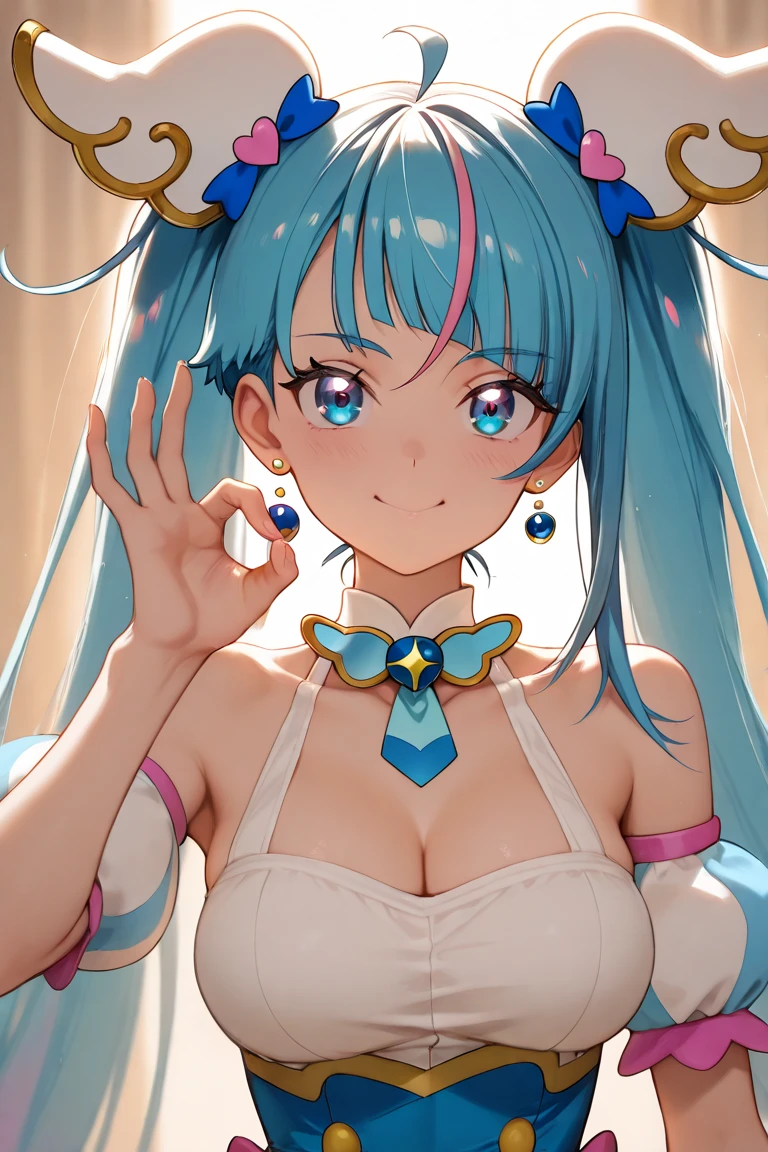 (masterpiece、highest quality、highest quality、Official Art、Beautiful and beautiful:1.2)、(One girl:1.3)Hatsune Miku、Twin tails,Big Breasts,Sakura Miyawaki, Smiling face close-up、compensate、Glossy lips、Snow Fairy、Snow Girl、Snow Costume、Cosplay、(Realistic、High resolution)、(One Girl)、Snow Girl、Close-up Eye、Korean Girls、(highest quality), (Tabletop), (One Girl), alone, Beautiful girl, Perfect Face, dream-like、Very detailed airbrush art((Surreal))、Volumetric lighting、(highest quality)、The Ultra-detailed、(Movement Structure:1.4)、Very intricate and colorful details、(Bright lighting)、Dynamic configuration、Ray Tracing、The mirror reflects light、Shallow depth of field、Ultra-detailed、Blend exposed、Hmph、Her eyes are shining、Her face is full of hope and courage.、A smile appears on the girl&#39;s lips。 rear end、Snow Mountain、Snow Mountain、Snow Mountain、