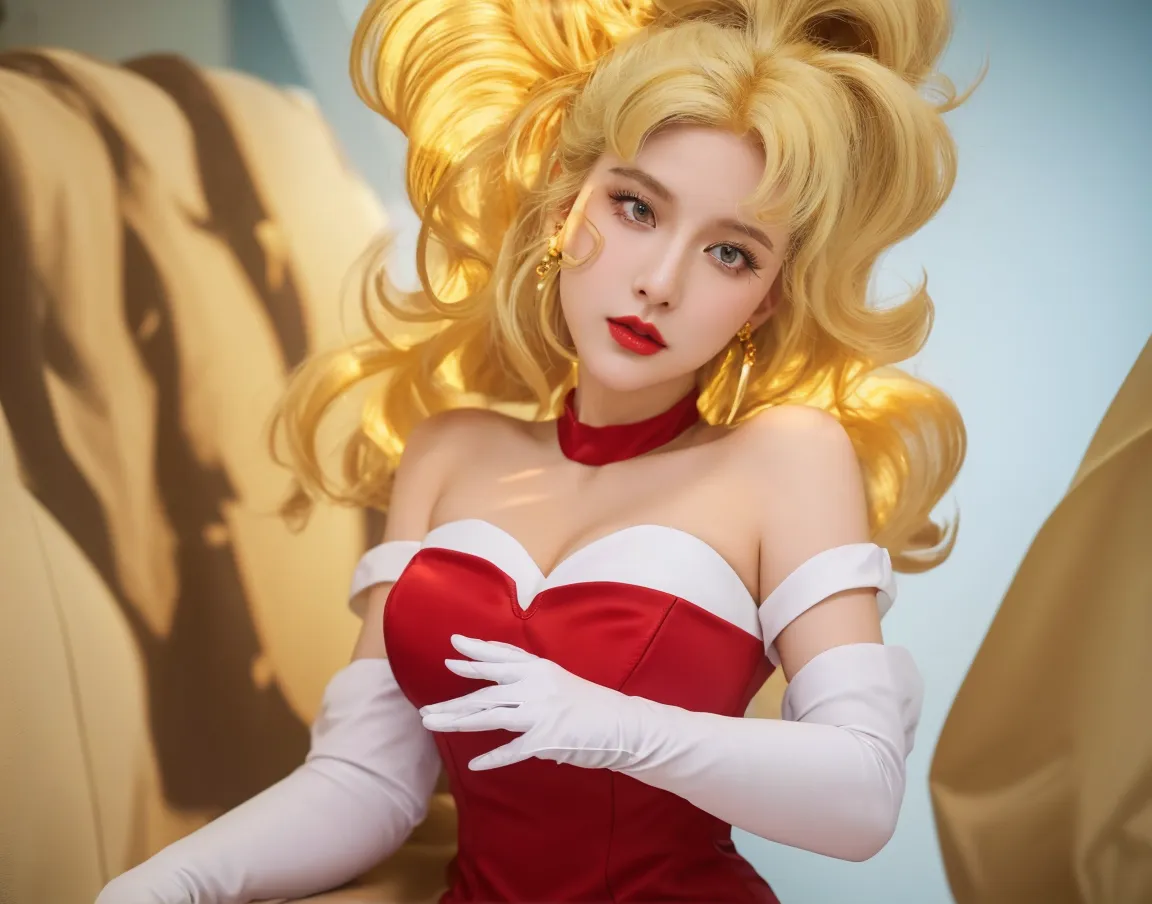 NSFW,table top、full:1.3、stand、8k、。.3d、realistic、super micro photography、highest quality、Wallpapers with extreme details CG Unity 8k、from below、intricate details、(1 female)、2、(sailor moon:1.6 Super Bishoujo Senshi sailor moon Mer1、Meisha Onfu,Land、sailor warrior uniform Sailor:1.5、sailor moon:1.5,Eternal sailor moon)、(Incredibly long and bright blonde twintails:1.4、thin and very long straight twin tail blonde, bun hair、Red round hair ornament for hair bun)、((sailor warrior uniform、sailor color,pregate mini skirt:1.5、Glossy pleated mini skirt:1.3、very large red ribbon on the chest,,,,,、white long latex gloves,red gloves on the elbows、A gorgeous golden tiara on the forehead、Ear Nipple Ring,luxury golden jewelry))、Extremely thin and fitted high gloss white holographic leather、High-gloss white latex high-leg swimsuit that shines like oil,(facial details:1.5、bright blue eyes、Beautifull expression、beautidfull eyes、iris outline, shining eyes、thin lips:1.5、thin and sharp pale eyebrows,、long and thick eyelashes、double eyelashes、thin, thin and muscular,,,、small face、tall and big breasts、perfect proportions、big breasts thin waist、sexy model posing、dynamic pose,Visible pores、enchanting smile、perfect hands:1.5、octane rendering、very dramatic picture、(The divinity of the moon,space background、moonlight rays、moon、dynamic background、exquisite light and shadow、dynamic angle、detailed background),strong natural light、sunlight、Digital single-lens reflex camera、sharp focus: 1.0、maximum clarity and sharpness