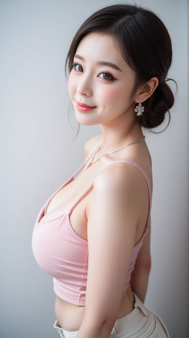 (((masterpiece))),(((High resolution)))、(((8K)))、(((perfect face)))、(((Korean idol))), (bikini), big tits, ((top quality eyes)), detailed texture, look at the camera