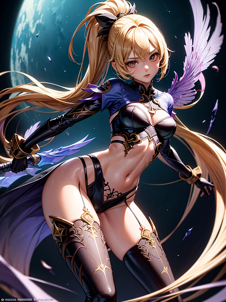 Beautiful woman of the dragon tribe、Golden hair with big wings。Half human woman and half dragon with a dragon-like tail、((Finest quality)),(超A high resolution),(ultra-detailliert),((Best Anime)),sharpnes,Clair,Art with astounding depictions,Glamorous atmosphere:1.4, (Dark purple leather BDSM with gorgeous embroidery in gold,Limbs are 2 pairs,skirt by the,A Japanese Lady,)),Sit on a chair and cross your legs