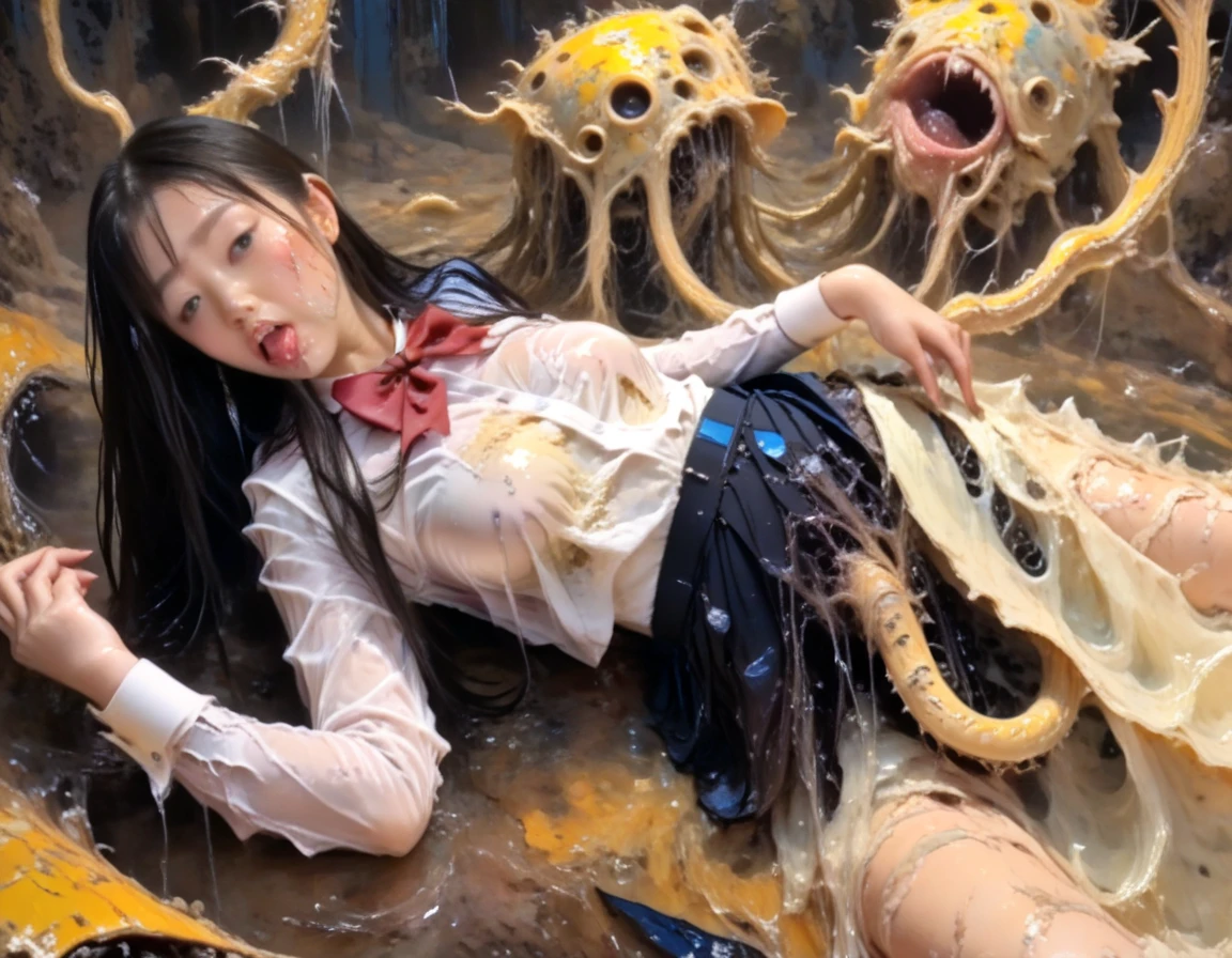 High-definition photo quality 3DCG、nightmare universe、crazy fantasy world、Inma Theater stage、A beautiful and proud ballerina、tall、beautiful white skin、toned muscles、、long limbs、Beautiful ample breasts、Large puffy nipple、sweaty、body odor、Dirty loincloth、Sexually tortured by a group of filthy monstery whole body is raped by many lewd hands、You can lick your whole body、Being played with all over my body、soiled dress、Compulsory sexual pleasure、climax、Fallen、get urine splashed on the face、Forced to drink a lot of urine、Greedy vagina、slave collar、