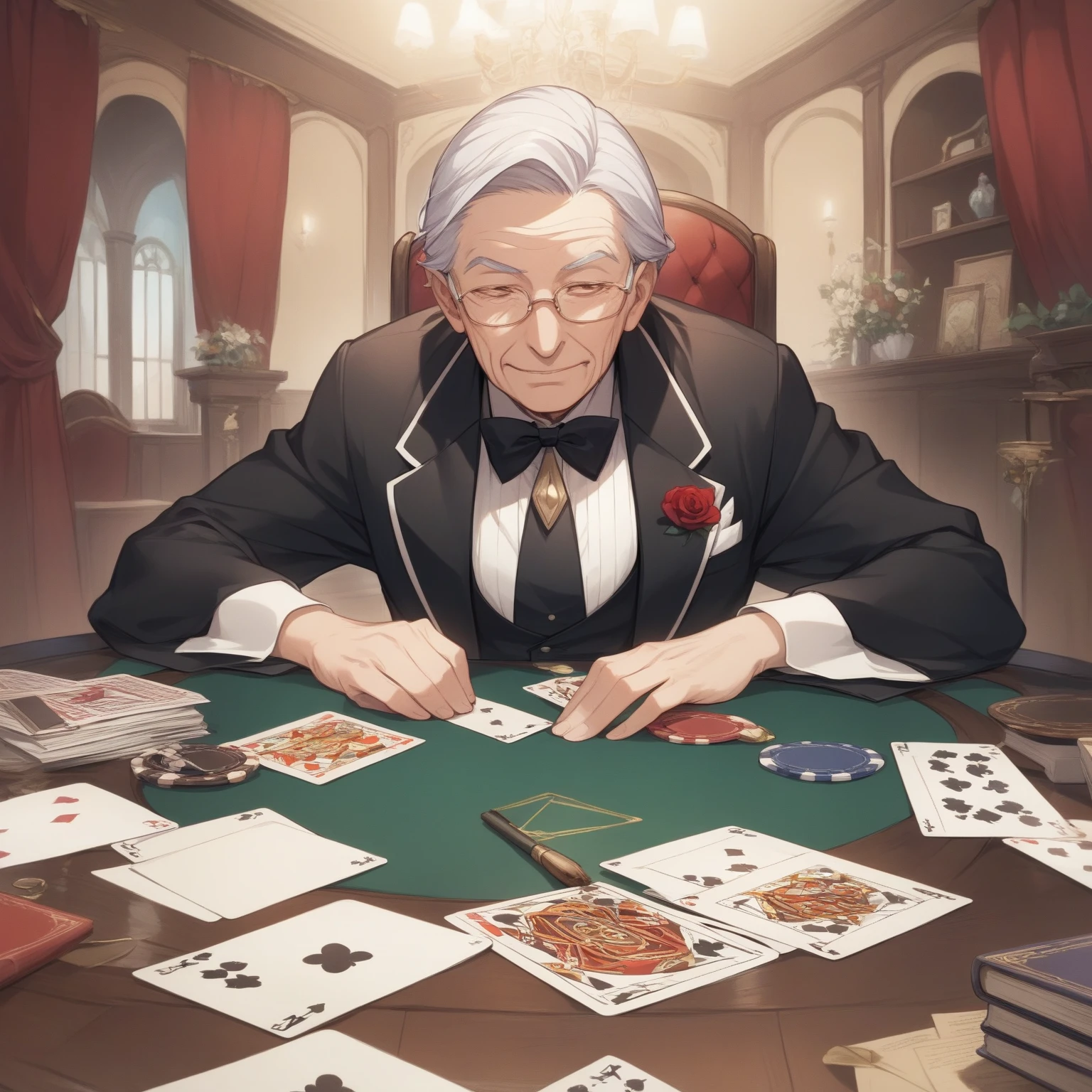 An old lady who likes gambling