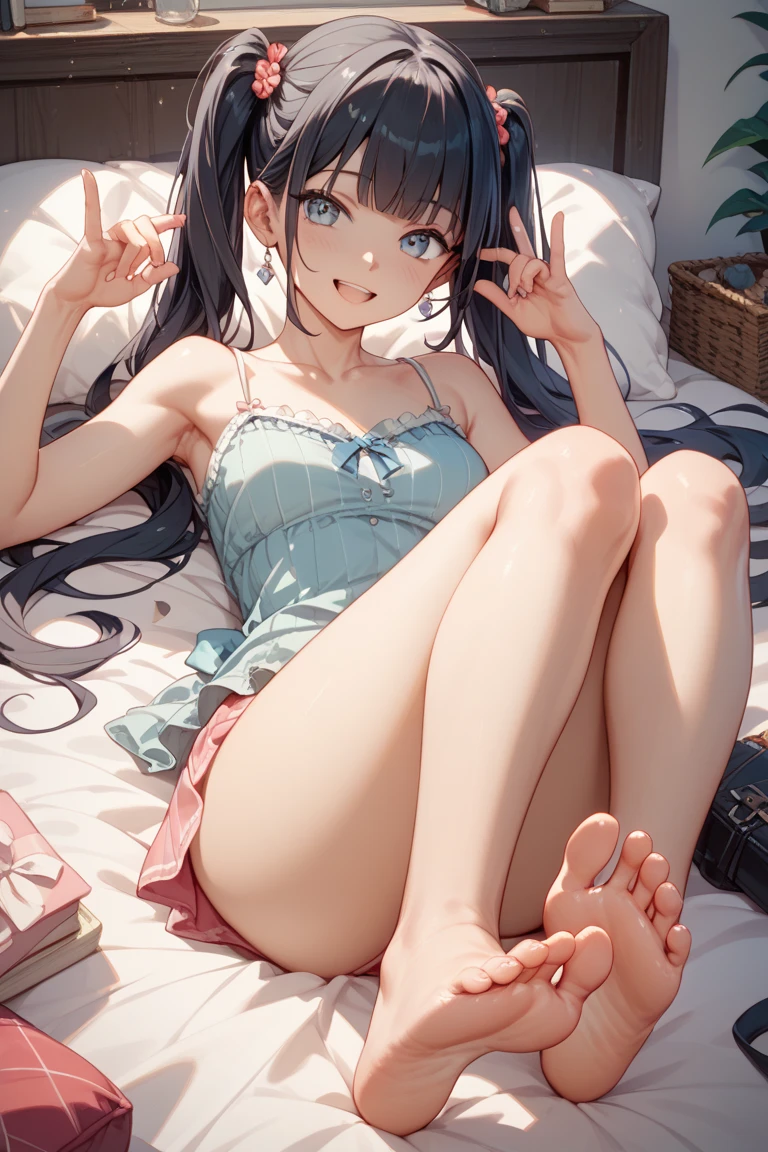  anime style lying half naked in bed