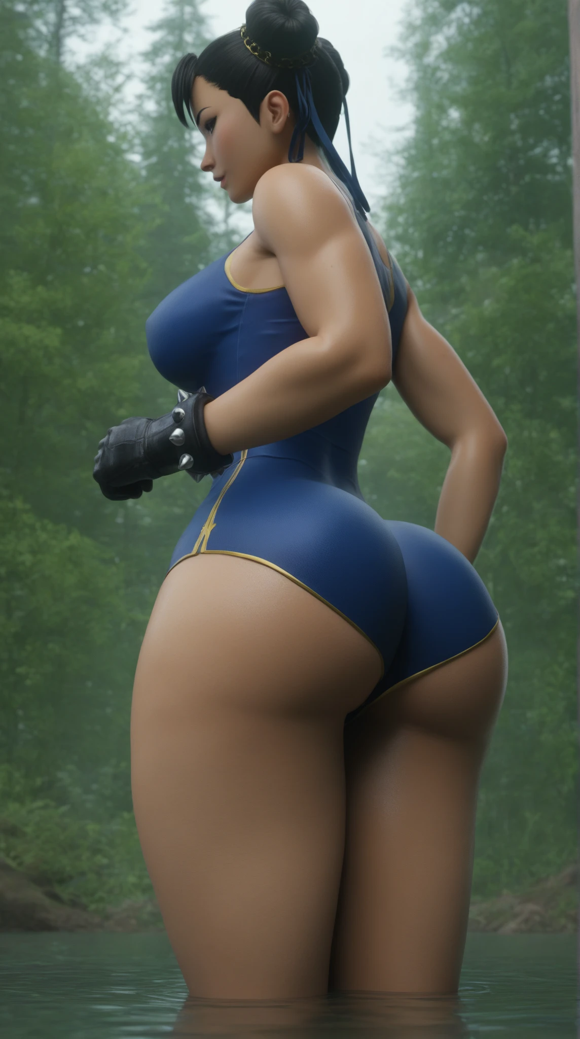 attractive girl, blond hair, bobcut, short, slim and curvy body, big round tits outdoors blue eyes smooth white skin, Image 1.2 high resolution , shy smile, looking at the viewer, legs spread, gothic makeup voluminous lips and big buttocks