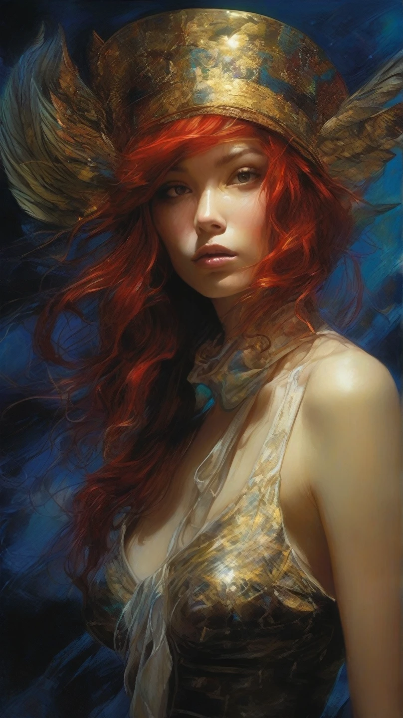 Victorian Hungarian women Women of the 14th century, Ginger hair, Pink lips, Nice feature, Wadim Kashin, james gurney, ink, Splash Art", Amazing beauty , Royo, after sexing, Super detailed splash art modern European oil ink painting, Mid Gorgeous chests, Gorgeous Body, oil painting, Light Diamond Blue eyes, Blush, Greg Rutowski, (no NSFW image).