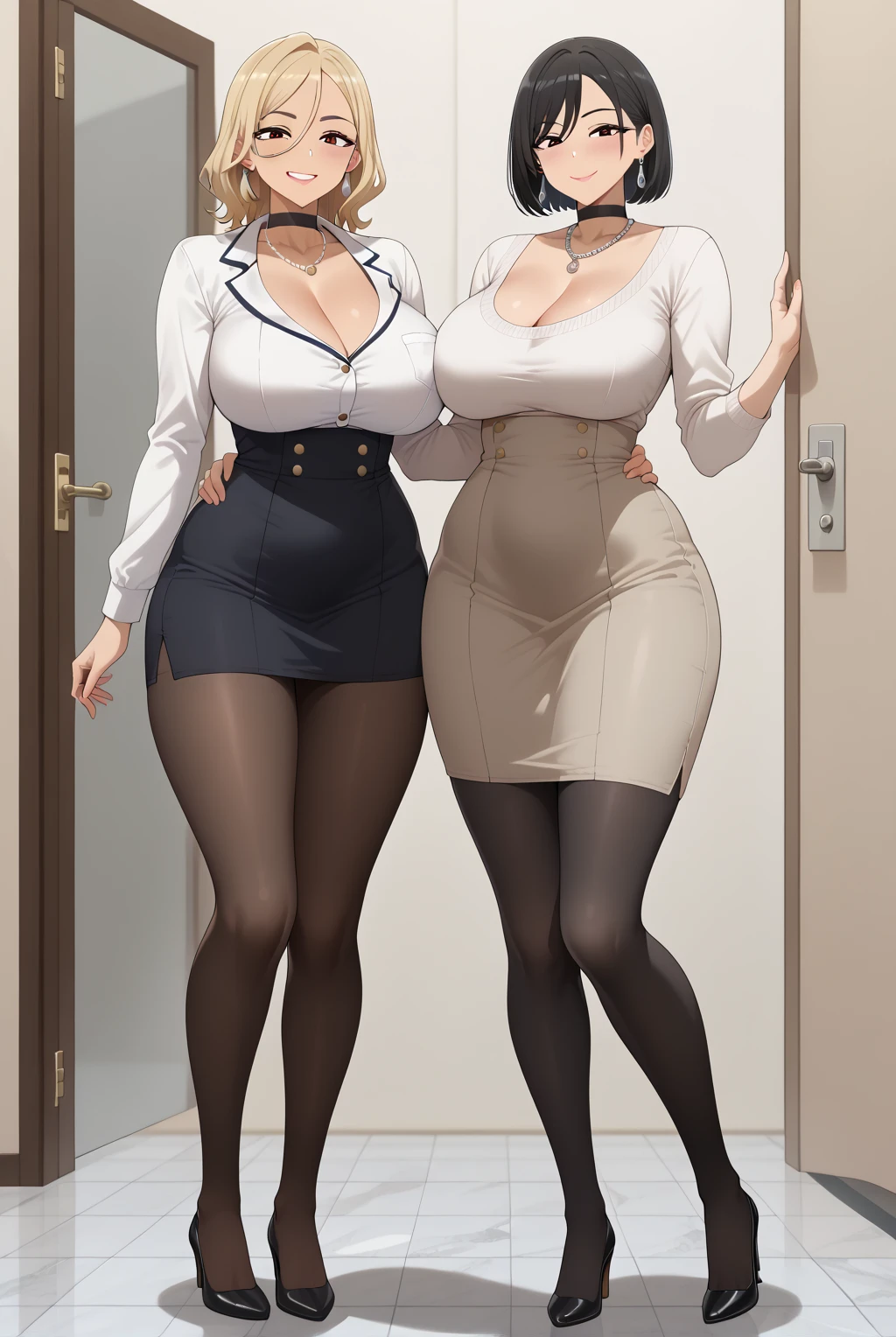 (1 young man), (1 asian Mom), (Duet), A mom seduces a young blackman,(strong and naked black man,short pants,muscle body,bodybuilder),(a young mom with big breasts,narrow waist,bare shoulders,(white long skirt dressed, transparent black pantyhose, floral print, naked), European 40 year old milfs and th1 young black man r, best quality:1.4), (Ultra-high resolution:1.2), (8K, RAW photos:1.2), Laurena Lexis, (1 Mom, 1 son), Moms showing off their curves, bend down, Wearing sexy clothes and shorts, and their young son, Clear eyes, A mother and her young son