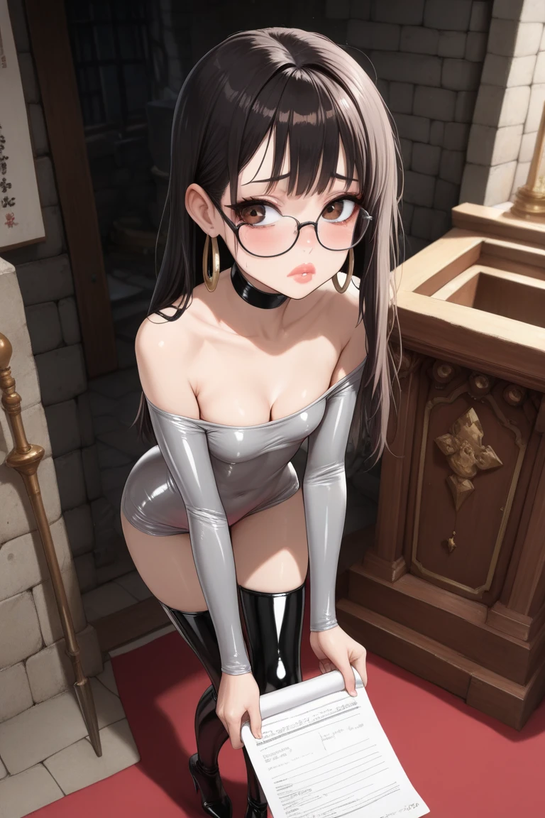 best quality, masterpiece, black bun hair, dark red eyes, slim body, red tie, student uniform, front facing, small tits, flat breast, no panty,
library background, pussy, wet, pussy juice, sweating, from behind, turn around, very thin legs, skirt, surprised face, slim bottom,