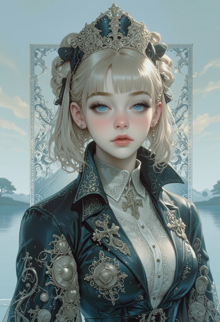a leopard is wearing a top hat, in the style of detailed fantasy art, white and cyan, rococo portraitures, made of flowers, realistic portrait painter, golden palette, catcore