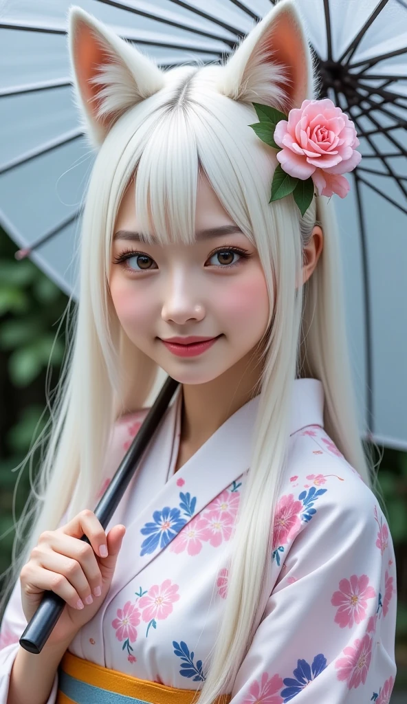 Creat a white hair gal eating a icecream in a erotic way ( wearing Japanese school dress)