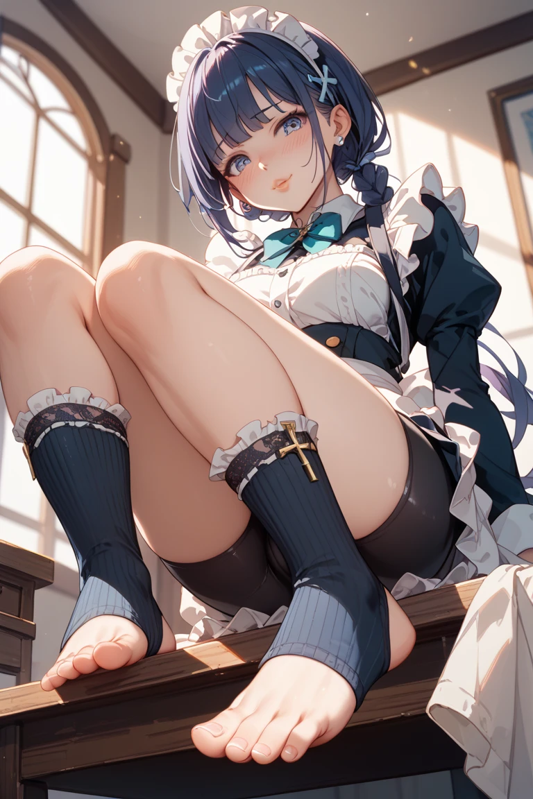 1girl,mejiro mcqueen \(umamusume\),horse tail,horse ears, ear ribbon, frills, black jacket, bowtie, long sleeves, black skirt,(squatting).front view,straight-on,latex underwear,((cameltoe)),umamusume official art,anime coloring,cel shading,stylized,ai-generated,super fine illustration,intricate,beautiful eyes,masterpiece,best quality,highres,4k,8k