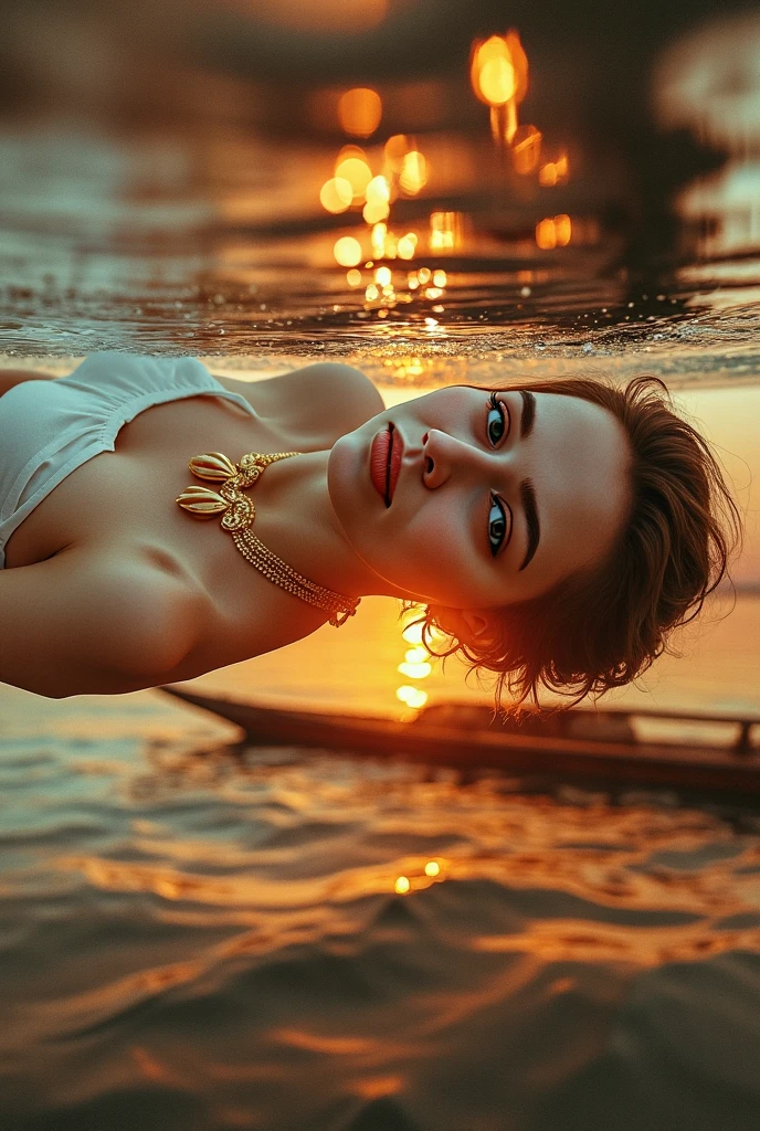 one girl in the water and help for boys
