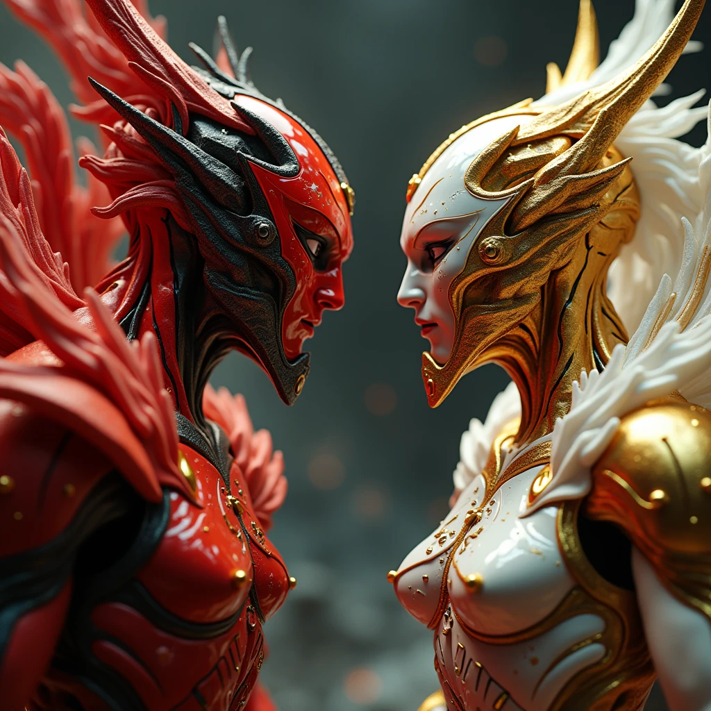(best quality,4k,8k,highres,masterpiece:1.2), ultra-detailed, (realistic,photorealistic,photo-realistic:1.37), white creature, otherworldly, Lovecraftian, chitinous skin, bioluminescent patterns, somber color palette, eerie lighting.(NSFW:1.4), white, pink, red, very long sharp red claws, large claws, She has bioluminescent all over her body. moist skin, (Ultra-detailed and complex skin patterns:1.2), (Translucent chitinous exoskeleton:1.3), (extremely thin waist:1.4), (destroyed anatomy:1.5), ferocious, erotic