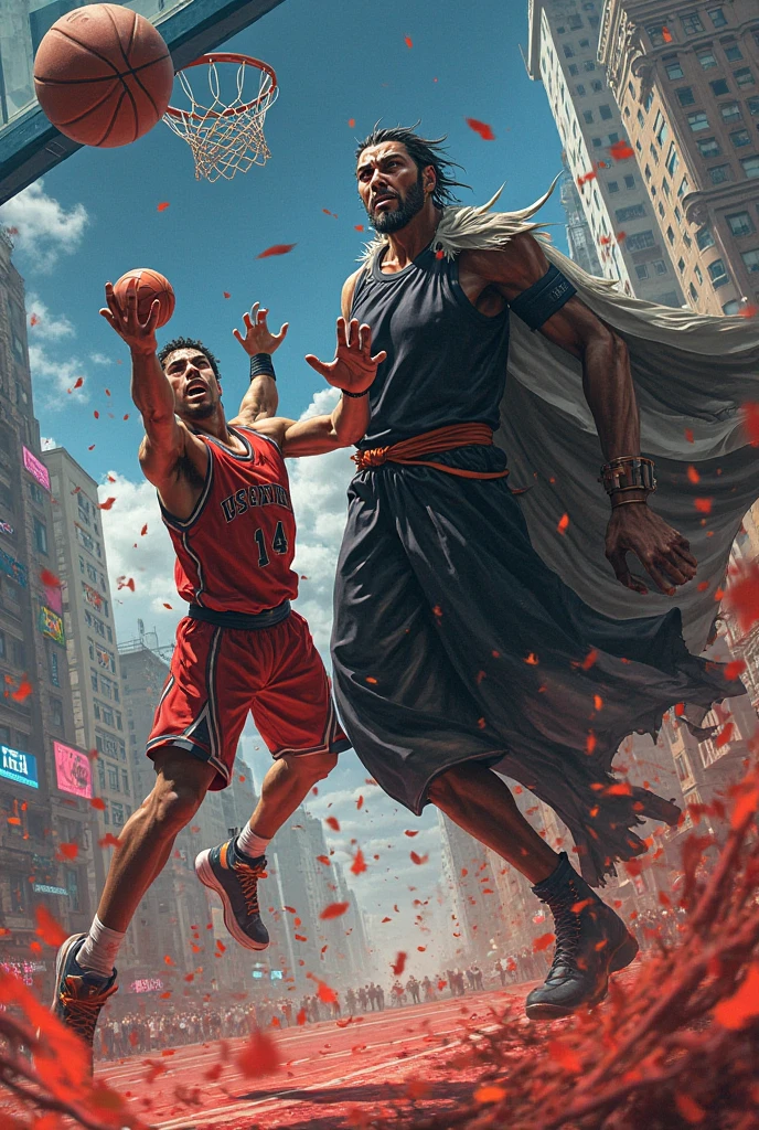 Satoru Gojo playing basketball against Sukuna