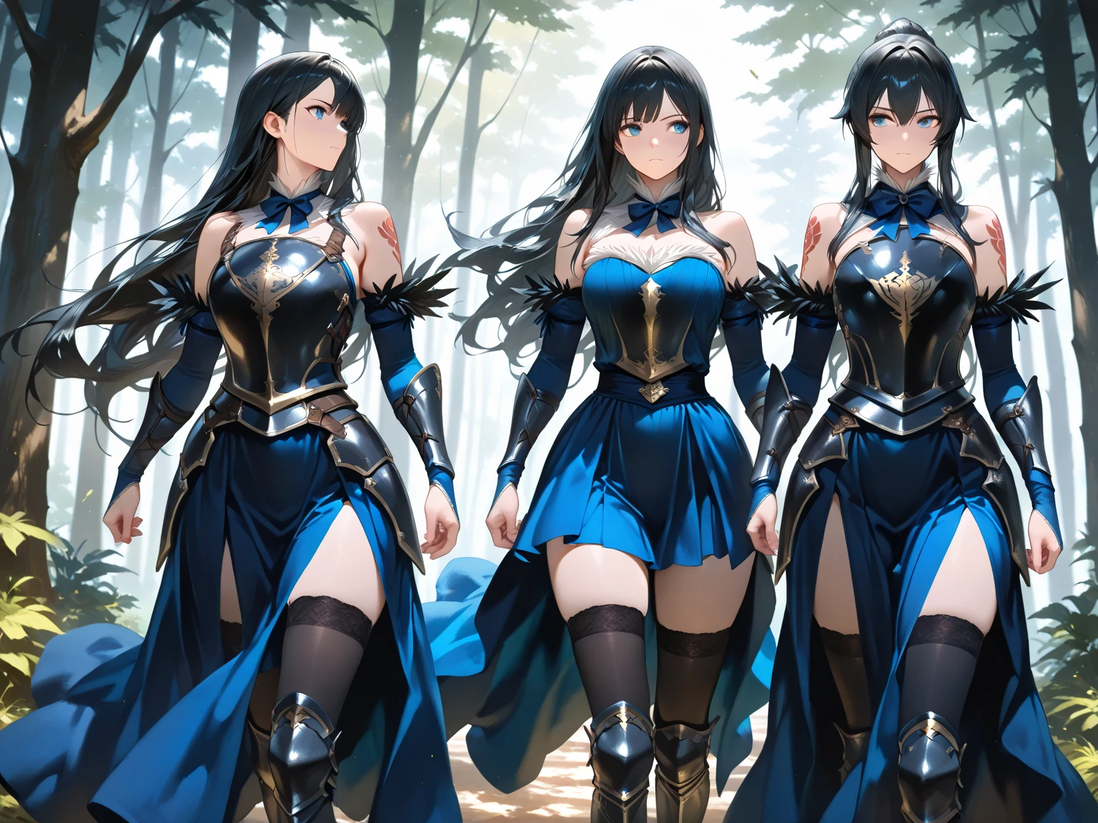 masterpiece, best quality, women, a group of sorceresses fighting warriors, manipulating elements of nature, fantasy, medieval, in a battle arena, dynamic pose, beautiful detailed brilliance.