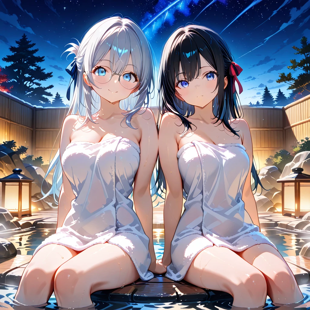 Ponytail sisters，Water Cottage，sexy，night