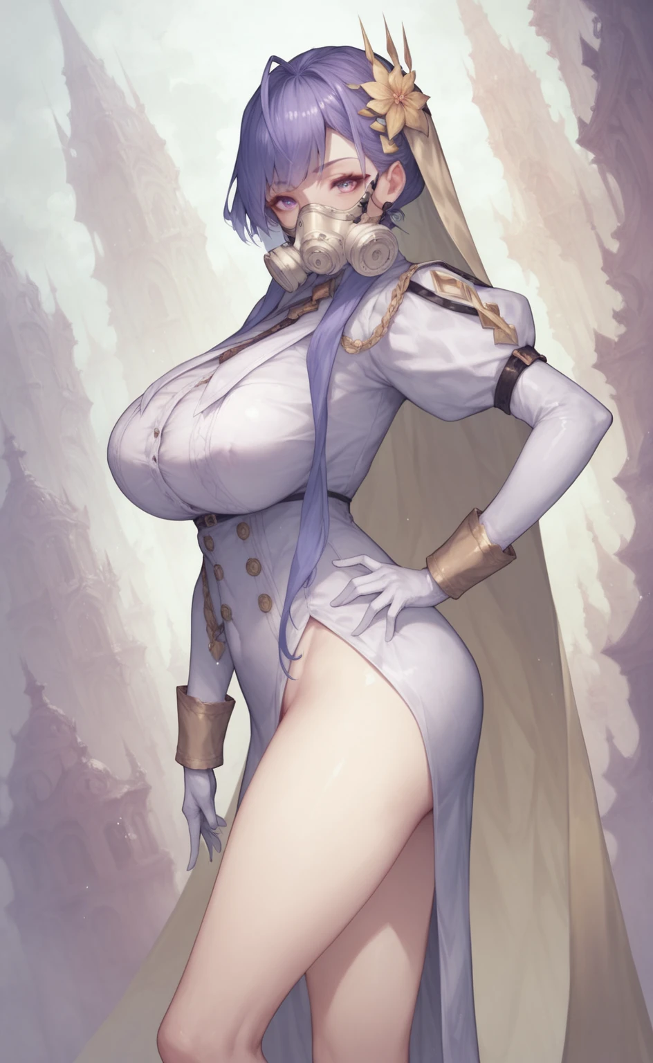 (masterpiece:1.2, highest quality), (highly detailed face, real image, delicate skin tone realistic skin, realistic body,woman１people々， beautiful background，緻密なディテールを備えた本物のnaked，boyish with white hair，crown．Luxurious cloak，long eyelashes，expensive，huge cleavage，big bust，huge nipples，naked，big hips, thick chest plate, beautiful feet, and a thin waist，full body photo，clearware，whiten skin，Spread your legs and look from below，high heels，gloves
