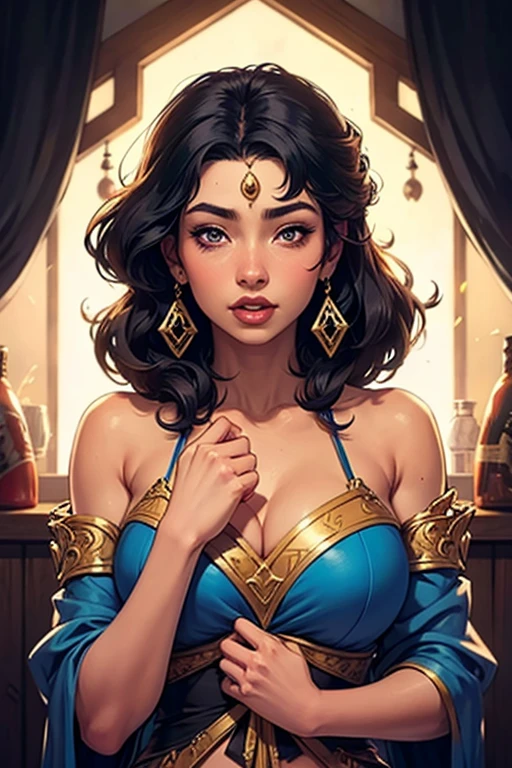 Disney Pixar, 8k, garota pirata sexy em uma roupa preta e branca posando para uma foto, Arabic princess, Arabic beauty, como um personagem de fantasia medieval, linda mulher, nico robin, Maya Ali como D&mago, glamorosa tifa lockheart, espartilho dourado, princesa persa, rainha persa, Princesa Jasmim, liliana vess, Maya Ali como D&d feiticeiro, Arabic