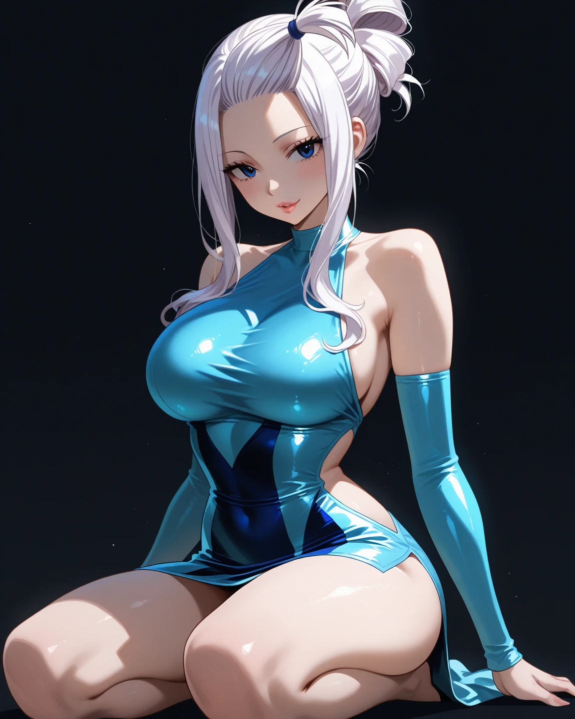 Big Breasts,jewelry,Gray Hair、Long Hair、High resolution、high quality、Long gloves、Blue swimsuit、Blue Long gloves、High resolution, (Film Grain: 1.4)、very, very big breasts、Nipple Pochi、Erect nipples、To pee、(( squirts from her ass))、Spraying from the nipple、Sexy face、Sexy body、Sexy clothes、((breast milk squirting))、Erect nipples、Nipple Pochi、((Inserting a penis-shaped vibrator into her ass))、((Inserting a vibrator into the ass))