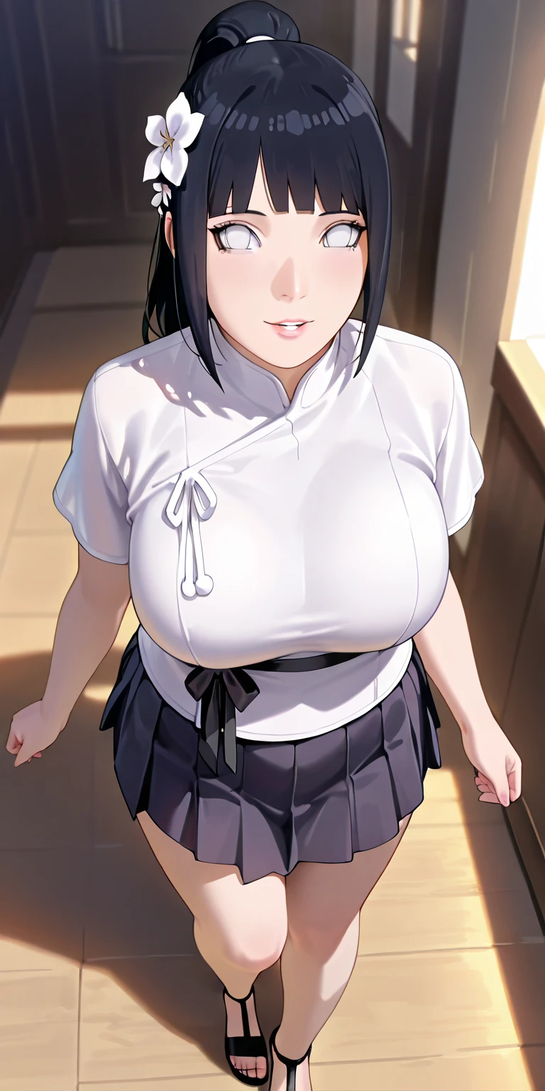 anime screencap, masterpiece,beautiful detailed glow,best illuminate, extremely detailed CG unity 8k wallpaper, best light,high resolution,detailed,dynamic lighting,super detailed skin,intricate details, hyper detail, sharp detail,detailed, highres, intricate details,(delicate facial features:1.3), 1girl, hinata\(boruto\, solo, cowboy shot, (ponytail:1.2),solo, curvy, gigantic breasts, gigantic ass, big ass, alternative ass size, thick thighs, bare thighs, mature female, plump, bbw, purple hoodie:1.3, brown pants, outdoors,cloudy sky, (Beautiful,large_Breasts:1.4), (beautiful_face:1.5),(narrow_waist),(vibrant_color:1.2), CLOSED_MOUTH