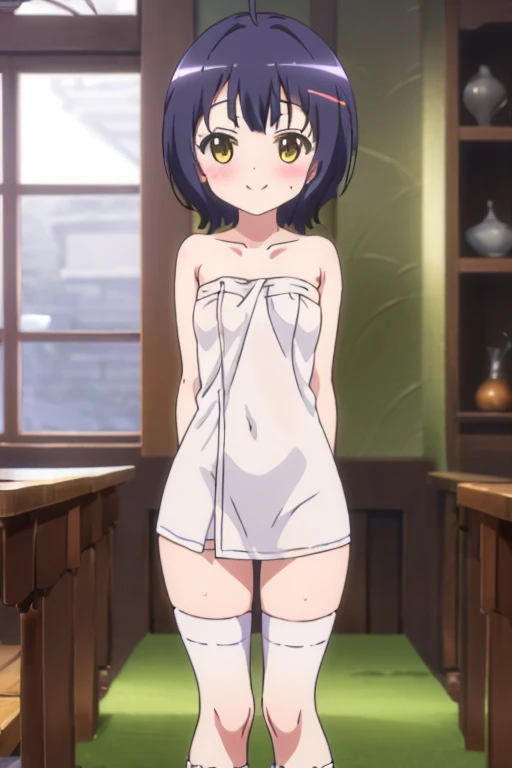 anime、(Cute 18 year old delicate beautiful girl:1.4)、(Full nudity:1.5)、(Show me your breasts:1.8)、(Beautiful nipples:1.3 )、Small breasts、Black Hair、pubic hair、Masturbation、touch、ponytail
