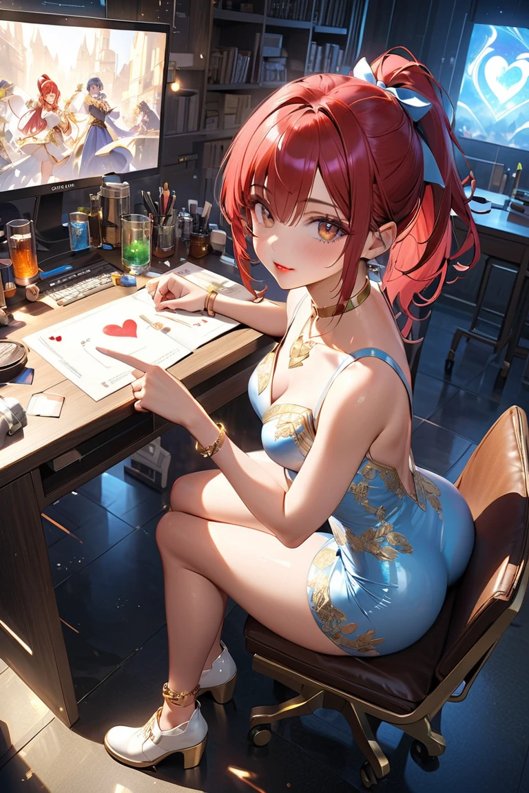 (vivid, colorida, alta qualidade, estilo anime, Illuminated by the studio),1animegirl in an art studio,pintando um retrato,(vivid brush strokes,colorida palette,Linhas expressivas):(melhor qualidade,4k,8k,high resolution,obra de arte:1.2),ultra-detalhado,(realista,photorealista,photo-realista:1.37),HDR,Ultra HD,studio lighting,pintura ultrafina,sharp focus,Physically based rendering,extreme detailed description,profissional,vivid colors,Bokeh.