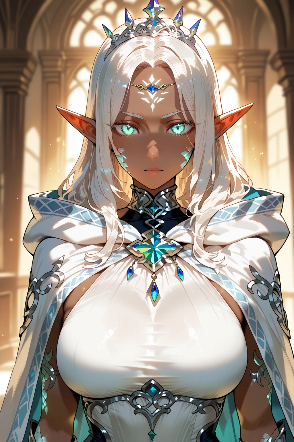 White clothes,wing, Highly detailed, Floral clothes,Elf Girl, Female magician