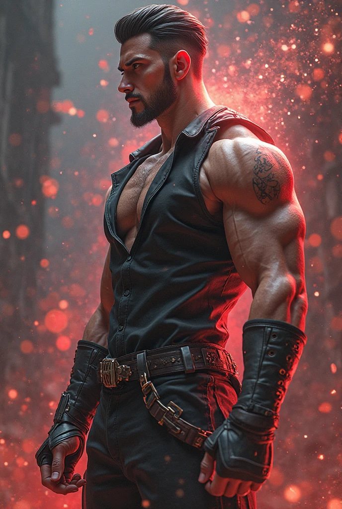 Shirtless game character 