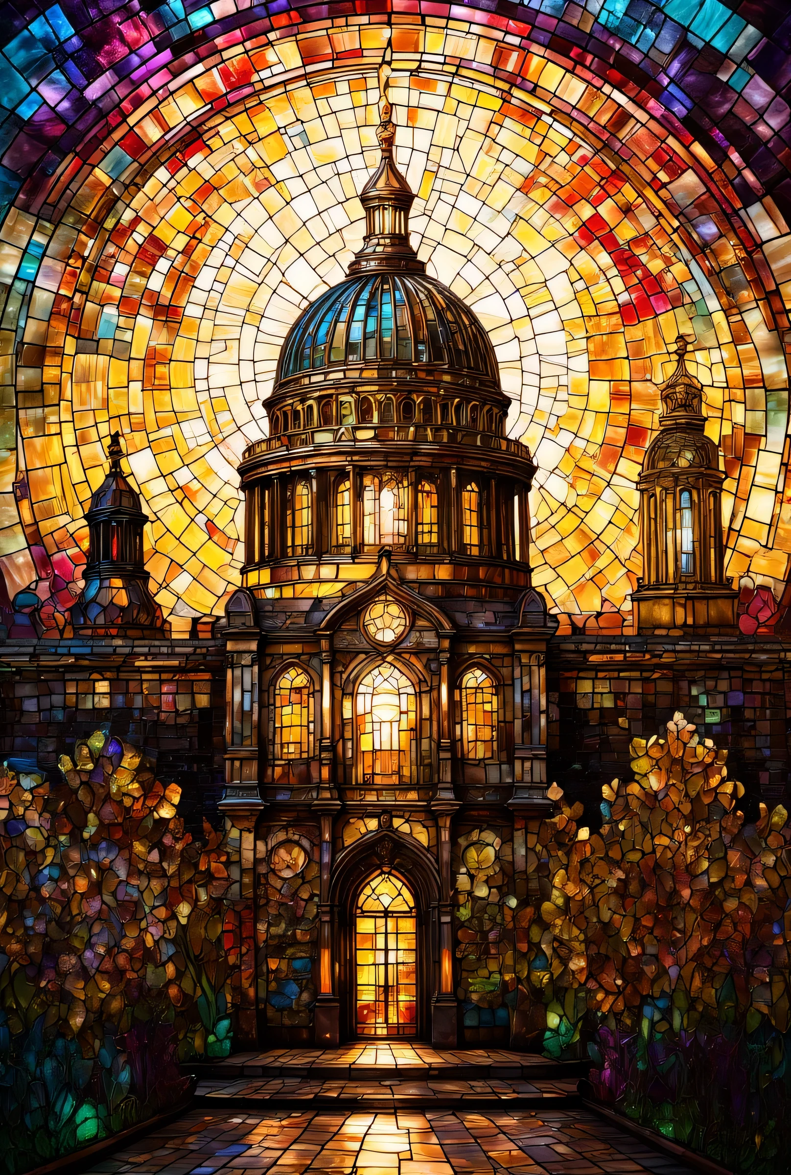 stained glass St Paul's Cathedral
Horizontal building　Wide range of buildings