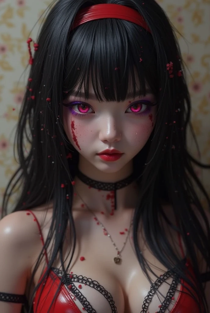 (masterpiece, best quality)
SilentHillNurse, 1girl, solo, hat, dress, cleavage, short sleeves, faceless female, blood, monster girl, faceless, nurse cap, nurse, blood on clothes, no eyes, horror \(theme\)
