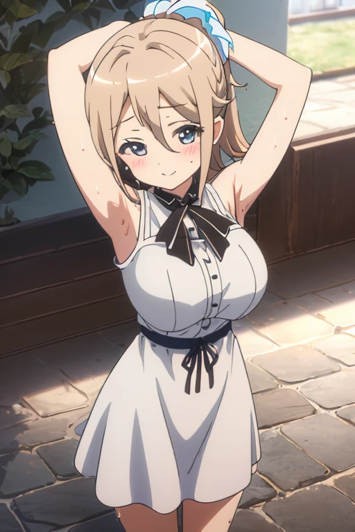 Adult Woman, masterpiece, 1girl, Amazing Cleavage:1.3, thin waist, big ass, Raised sexy, medium breast:1.3,posed cleavage:1.2,solo, open mouth, have a cup of coffee,black hair, red eyes, dress, bare shoulders, jewelry, collarbone, sidelocks, hairband, earrings, indoors, off shoulder, arms behind back, plant, short hair with long locks, black hairband, sweater dress, off-shoulder sweater, red sweater, big side hair, very long side hair,is rendered in (masterpiece: 1.2, best quality), with (ultra high resolution) and an exquisite (depth of field). This masterpiece is not only visually stunning but also tells, make of cooking some cakes ,in the kitchen,Long dark blonde wavy hair、her thin pubic hair, Puffy nipple、(short flared skirt)、garter stocking、Earring、Medium milk, cute smile face、(Pose to lean forward and emphasize the chest)、sexy hips、high-heels、atlibrary、((Close your arms to your chest and look up)),(with sparkling eyes and a contagious smile), looking at viewer,