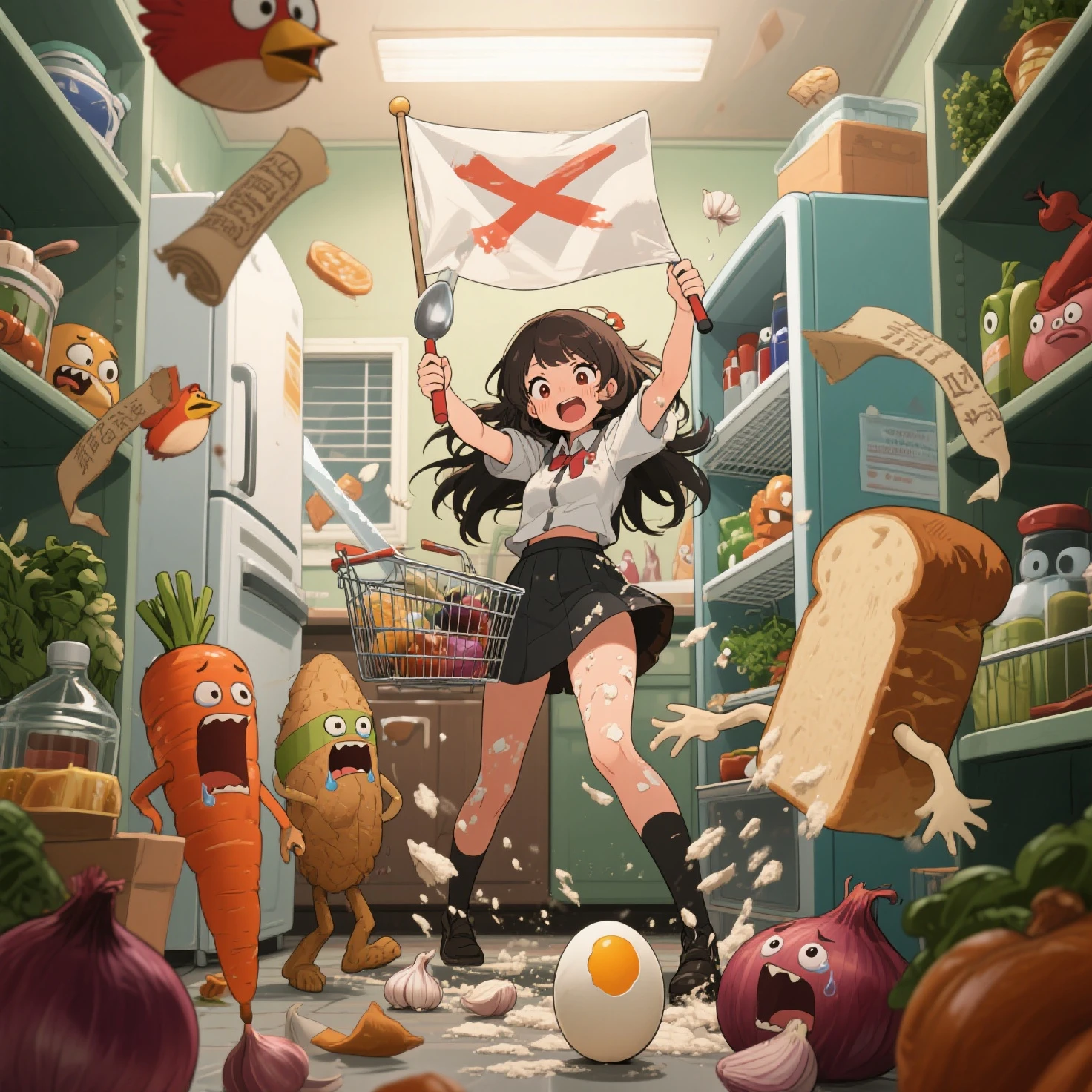 score_9, score_8_up, score_7_up, source_anime, Switchchan surrounded by sandwich, many sandwich, heterochromia, sailor collar, sleeves past wrists, sleeves past fingers, school uniform, shirt, serafuku, black thighhighs, feral, reverse cowgirl position, scared, crying, warlike, bedroom, expressive <lora:EatfreshPDXL:1> <lora:SwitchchanXLPD:1> ,