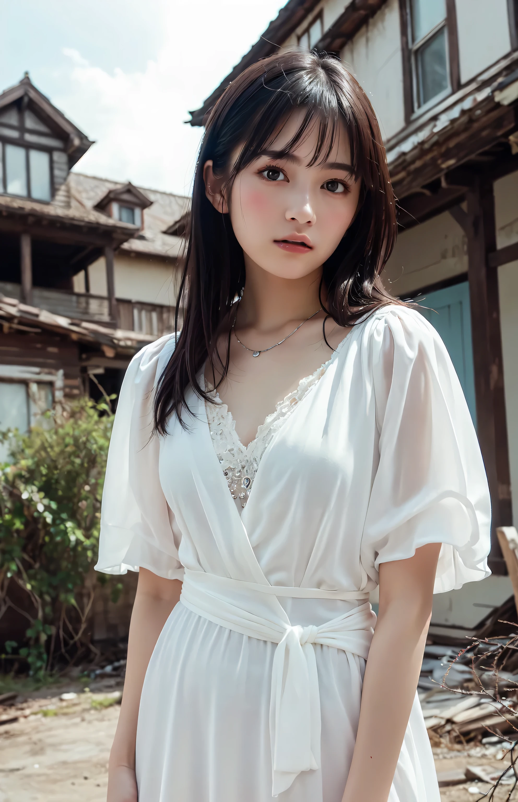 (((16 years old)))、(((high school girl)))、(((A charming face)))、(((Young face)))、(((beautiful girl)))、(((A beautiful woman)))、Beautiful woman、Cute woman、((Innocent face))、((Smile))、((Ultra-detailed face))、((Detailed lips))、((Detailed eyes))、((double eyelid))、(((Beautiful Face)))、(((Beautiful, well-shaped eyes)))、(((Beautiful, well-shaped lips)))、Very Short Hair、ponytail、Pixie cut、BREAK、BREAK、((Wearing a lace yukata))、((Wearing a light-colored yukata))、Off the shoulder、BREAK、8 heads、(((slender)))、(((Slim body)))、(((Thin body)))、(((Slim woman)))、(Flat Chest:1.6)、Small breasts、BREAK、Photographic quality、Natural light、(フォトRealistic:1.4)、(Highest quality:1.2)、(Ultra-high resolution:1.2)、8K、RAW Photos、Realistic、High Detail、Film Grain、Detail Skin、Symmetrical、Delicate skin、Real human skin、pores、Super detailed、Detailed、(masterpiece : 1.2)、Thin face、Sharp Face、Small Face、Small face、Narrow shoulders、Small shoulders、Small shoulders幅、Slim shoulders、Narrow shoulders幅、Beautiful Japanese Woman、Beautiful Korean Woman、Slim womanモデル、Young Gravure Idol、Realistic young gravure idol、Young Sensual Gravure Idol、Young Pretty Gravure Idol、Japanese Model、Young Gravure Idol、(From the knee up) 、arms behind back:1.3