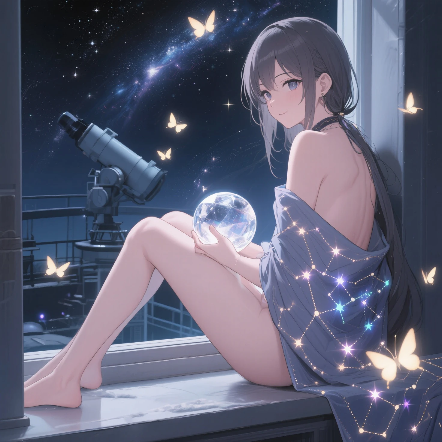 Highest quality、Ultra-high quality、woman、high school student、short hair、Completely naked、Green Eyes、Star Eyes、White stars in both eyes、Open your mouth、Showing tongue、Large Breasts、Nipples、woman器、woman器から液で濡れる、squat、Spread your legs、Children&#39;s room