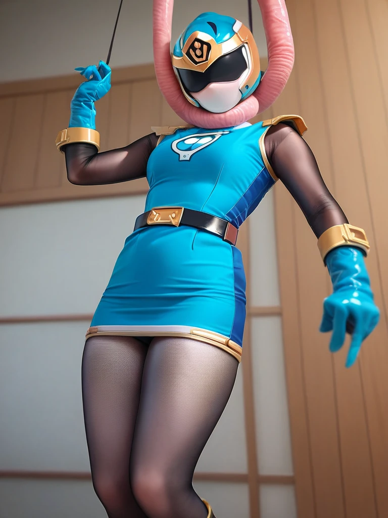 (masterpiece:1.1, Best Quality:1.1, 16 K, High resolution), 1womanl, (Ultra-realistic portrait of silver power ranger), Ultra-detailed, Illustration, (Sleeveless, raise two hands:1.35, Show me her shaved armpits:1.35, Short hair, silver company costume, Purple Boots, silver helmet:1.2, Torn leggings:1.15, White Gloves), (Sitting, In a room in an abandoned warehouse, underground, Dark atmosphere:1.2), ((huge-breasted:1.4 huge tits:1.4, Colossal tits:1.4, Tongue out:1.65, long tongue:1.5, Perfect slim body style:1.2)), hyperdetailed face, ultra detailed skin texture,