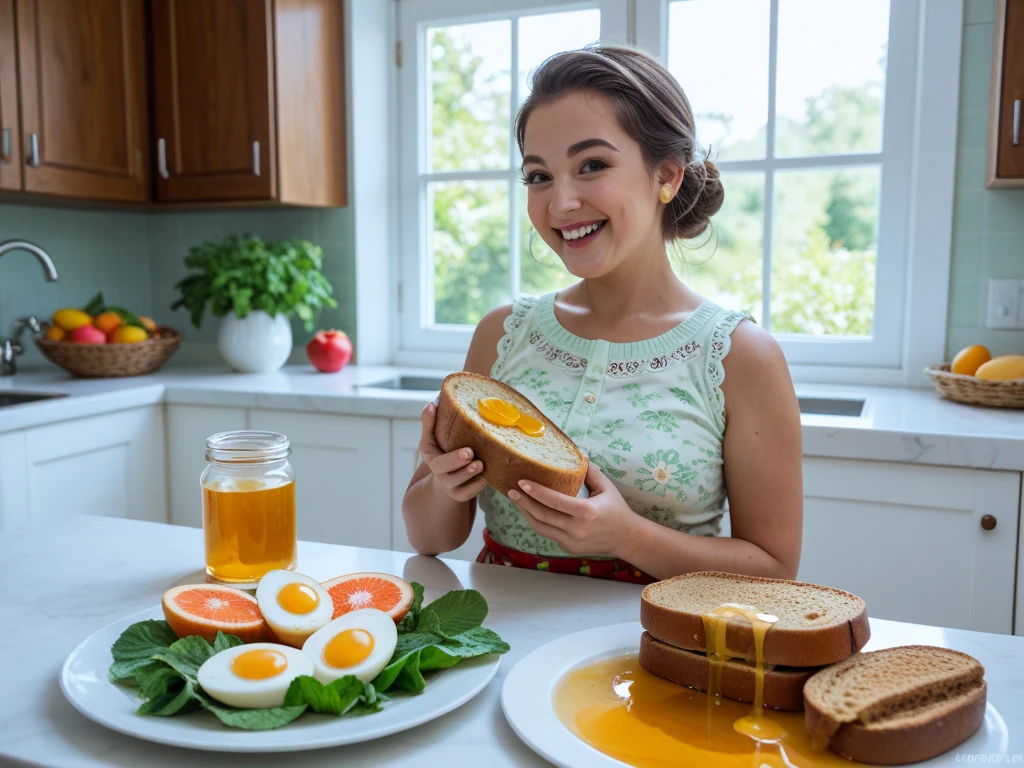 A person washing a fruit with a fiber