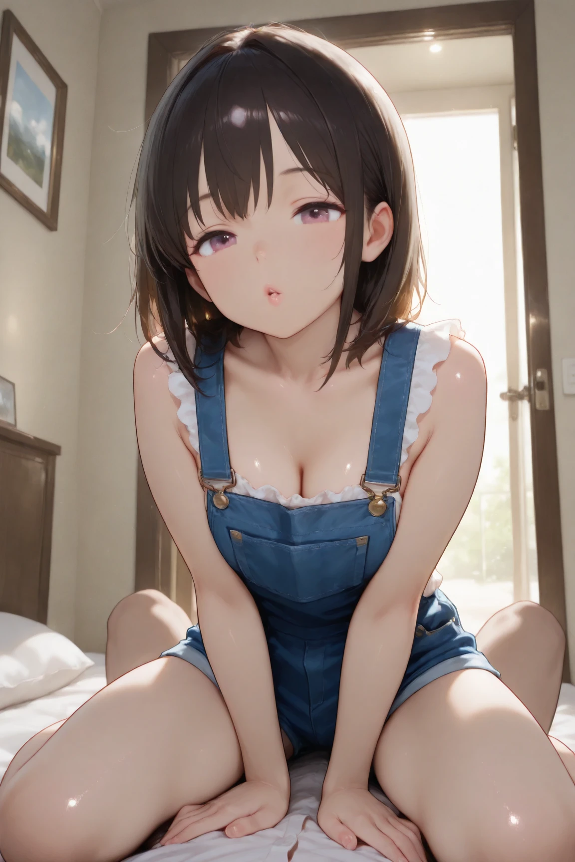 8K quality、High resolution、Man and woman in love、A man presses his penis against a woman from behind、Sexする、Beautiful fair skin texture、High resolutionの瞳、Japanese high school girls、Summer uniform、Open-neck short-sleeved white shirt、Cleavage、mini skirt、Brown Princess Hair、、Small breasts、Sweat accumulates in the chest、classroom、、Sex