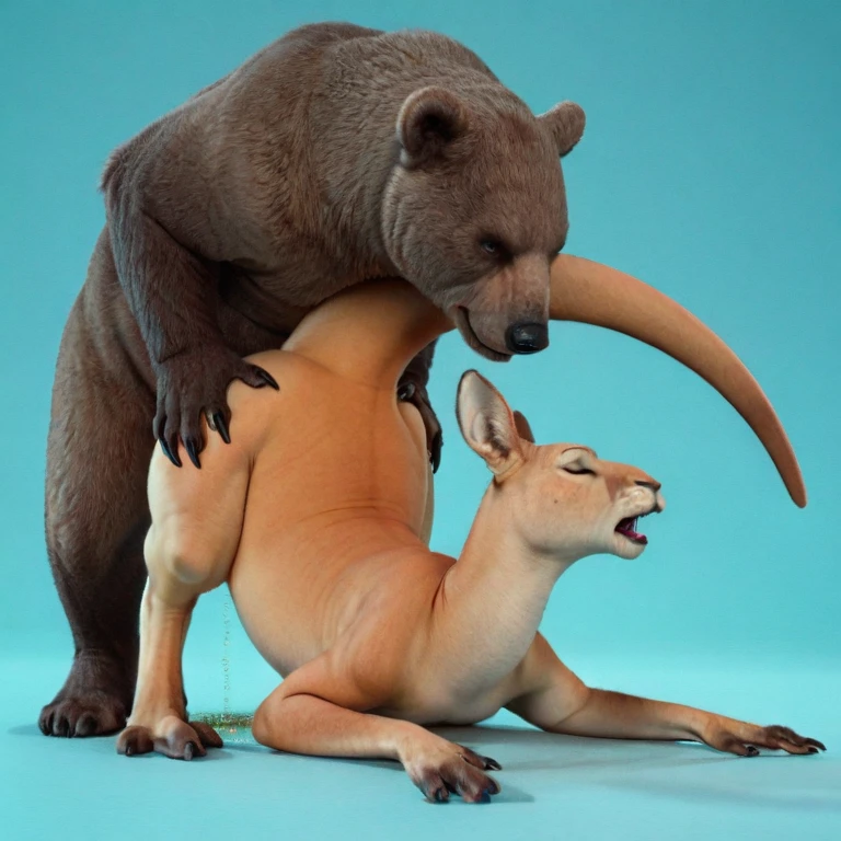 (duo:1.2), ((((faceless furry, deer, feral)))), standing on all fours, on table, indoors, masterpiece, high quality, realistic, detailed background, ((((side view, ????)))), ((((inflation, excessive ????, hyper ?????, ??????????, stomach bulge, ????? penetrating anal, closed eyes screaming))))