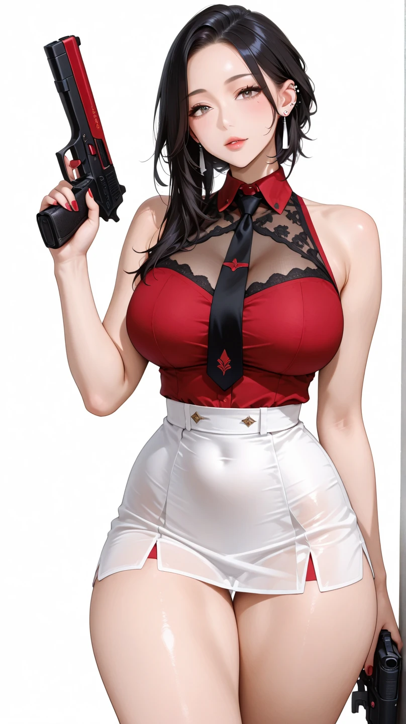 (((完美figure,figure,forehead protector,bandaged hand,konohagakure symbol,fishnets,Red single sleeve,White striped clothes,(((Kurenai Yuhi, black hair, red eyes, long hair,makeup,red eyes,lipstick,)))型figure:1.7))),((masterpiece)),high resolution, ((Best quality at best)),masterpiece,quality,Best quality,((( Exquisite facial features,looking at the audience,There is light in the eyes,Happy,lol))),(((Interlacing of light and shadow,huge boobs))),(((looking into camera,black background,Pregnant,The lower abdomen is raised)))