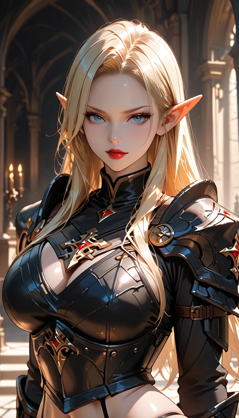 Corpo nu, seios gigantes, coxas grossas, 1 retrato de 1 mulher, rosto detalhado, olhos detalhados, musculatura correta, Anatomia correta, thirds rule, proportion Aurea, translucido, sem sutileza, Corpo nu, detalhes dourados e pretos, necromancer, armadura em metal retorcido, detalhes ultra realistas, seios gigantes, High-resolution dynamic poses feature better rendering, cinematic lighthing, 8k, papel de parede 8k