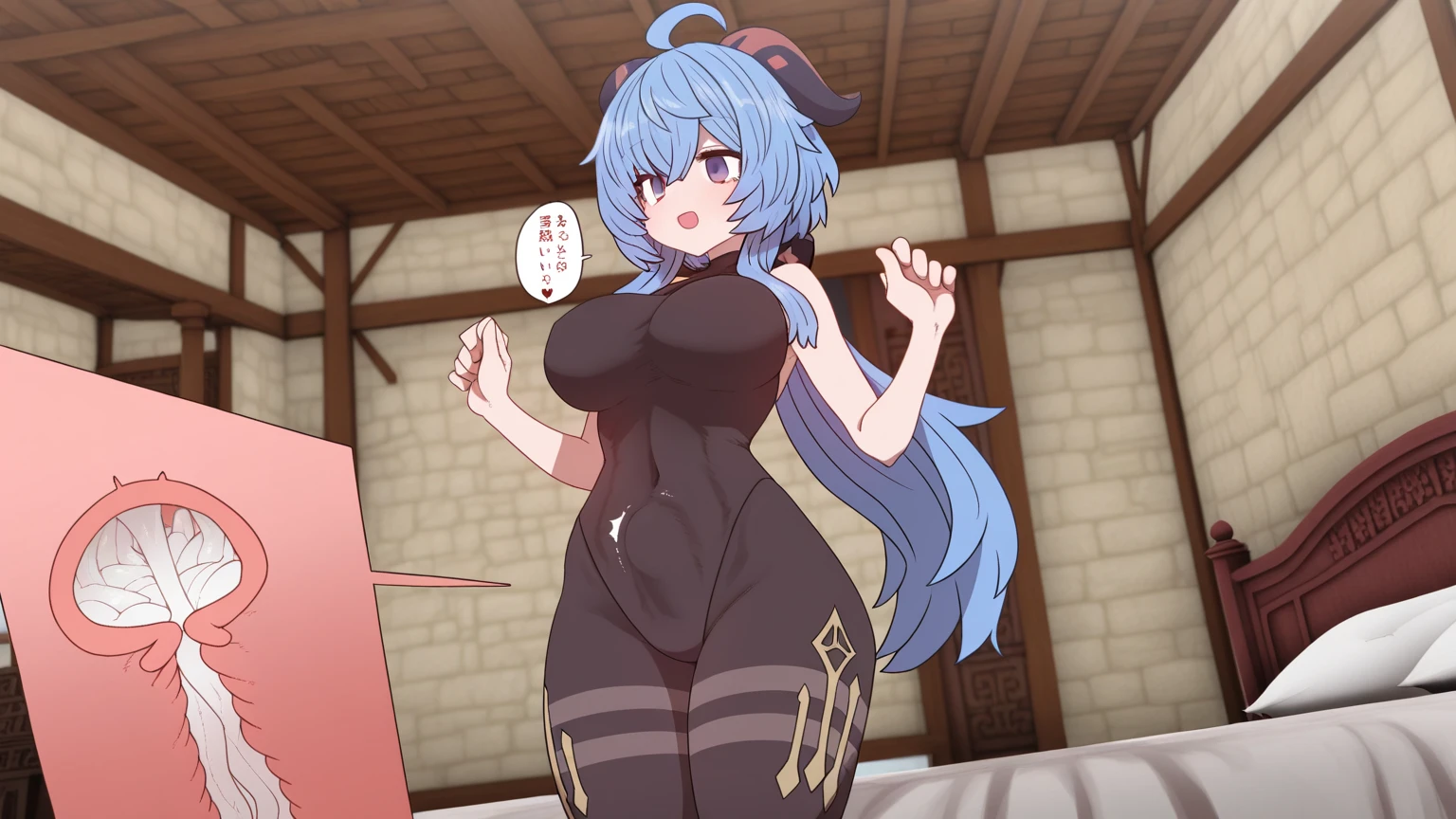 1girl,heart-shaped pupils,fingernails,hands on breast,blue hair,red eyes,(blush:1.1),choker,upper body,trembling,sweat,sweatdrop,heart,(speed lines:1.1), big breasts,((heavy breathing:1.3)), love, heart, crop top,happy,open mouth,Tongue out,